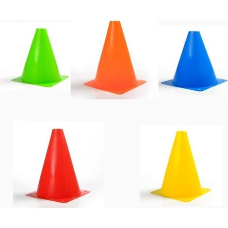 Lot de 5 cônes de Circulation pour Enfants, Cones de Sport, Cone Plastique pour entraînement de Football pour activités de Plein air et événements festifs, 18 cm- Seuçais (1/5)