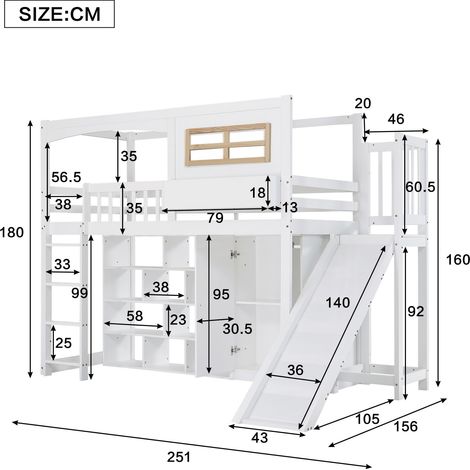 Couchtisch aus Holz in Weiß 251 x 156 x 180 cm HOMAIRE (1/5)