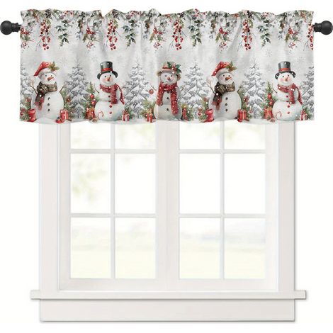 Rideaux de Noël 2026, tissu décoratif imprimé numérique pour chambre et salon, fond décoratif pour les fêtes - 45 x 180 cm - CL-17