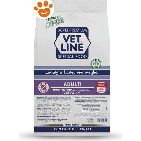 Vet Line Dog Adulti Cervo Taglia Piccola - Sacco 12,5 Kg -