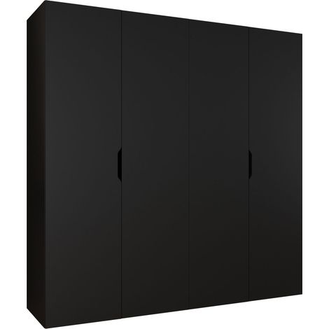 Armario Hartford 513, Negro, 202x200x50cm, Puertas de armario: Con bisagras, Número de estantes: 0 (1/4)
