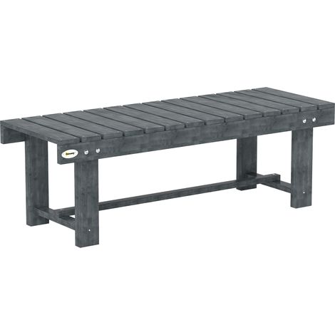 Outsunny Panchina da Esterni 2 Posti Impermeabile in Legno di Abete Grigio