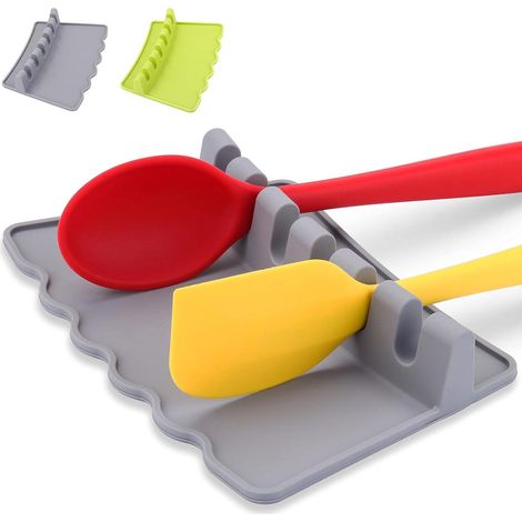 Tapis en silicone pour poser les ustensiles tels que cuillères, pinces et louches (1/5)