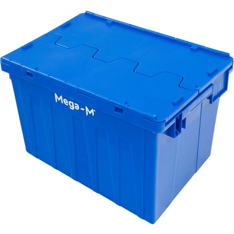 Contenitore per trasporto Mega-M, chiudibile a chiave, L-60 cm, P-40 cm, H-36 cm, plastica, blu, N