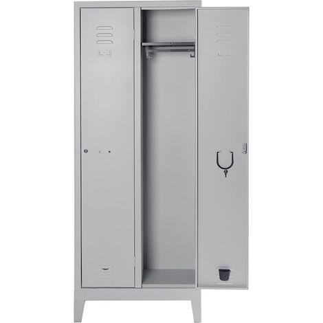 Armadio in metallo spogliatoio 69x33x180 cm a 2 porte