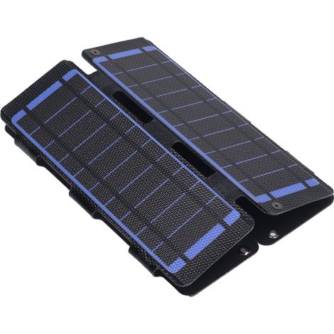 Faltbares Solarladegerät mit 14 W, zwei USB-Ausgängen (0–2,5 A, 20,5 % Wirkungsgrad), 5 V, blau, für den Außenbereich (1/5)