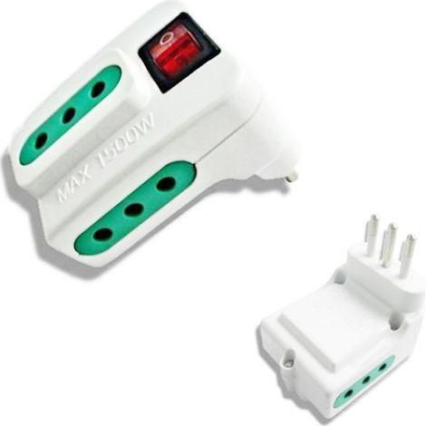 Multipresa adattatore elettrico 3 prese 10A con interruttore tripla 250V (1/3)
