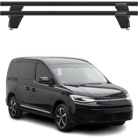 OMAC Dachträger Querträger Alu für VW Caddy IV 2020-2026 – Abschließbar – T-Nut – City-Crash-getestet – Max. 75 kg Schwarz (1/5)