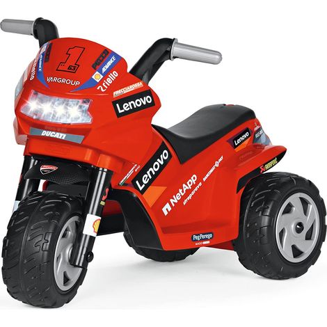 PEG Ducati Mini Evo Moto Elettrica Cavalcabile per Bambini da 1 Anno fino a 15 kg, Batteria 6 V, Autonomia 95 min, Velocità 2,7 km/h, Luci e Suoni (1/5)