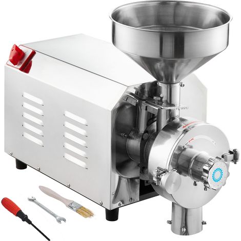 Moulin à Grains Électrique pour Soja, Broyeur à Épices Commercial 2200 W, Moulin à Farine 50 kg/h, en Acier Inoxydable, pour Moudre Rapidement Céréales Épices Herbes Poivres Maïs Arachides (1/5)