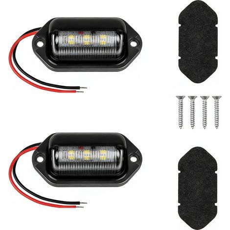 2-teilige Kennzeichenbeleuchtung, 6 SMD-LEDs, IP67 wasserdicht, 12V/24V, für Lkw, Motorräder, Anhänger (1/5)