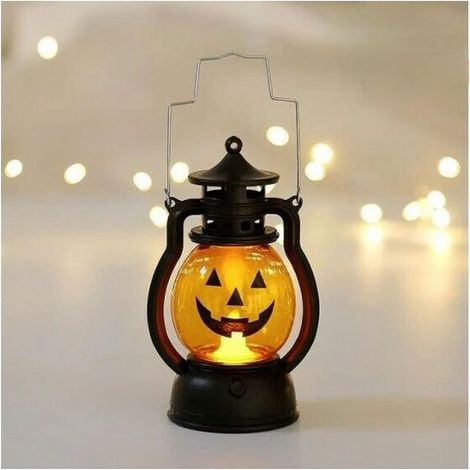 Lanterne LED Halloween citrouille fantôme lampe à suspendre bricolage bougie effrayante lampe pendentif (1/4)