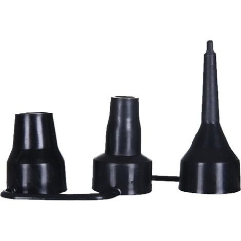 Ugelli di ricambio per pompa dell'aria nera, ugelli in plastica, teste della pompa gonfiabile in 3 misure, adattatore per gonfiatore della pompa dell'aria per materasso ad aria parziale, accessori per