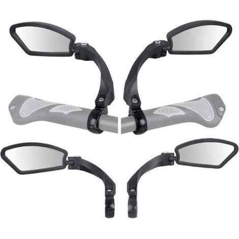 Rétroviseur Vélo - YOLISTAR - Lot de 2 - Noir - Fibre de Nylon - Convient pour Guidons 21-26mm (1/4)