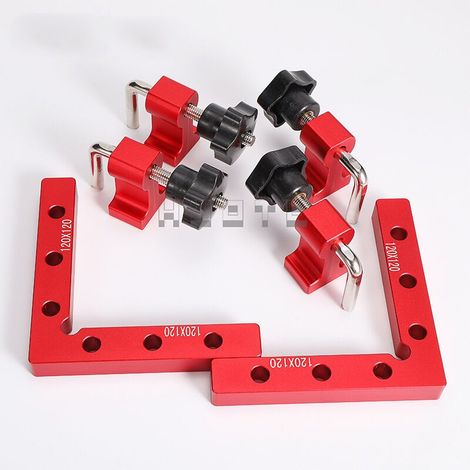 JOORRTSupport de positionnement à 90 degrés 110x110mm pince coudée en aluminium à 90 degrés outils de travail du bois en forme de L outils de travail du bois (1/2)