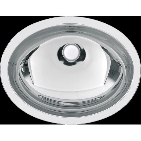 KWC Bassin ovale, RONDO, acier inoxydable, 512x159x392 mm, trop-plein, satiné (1/2)