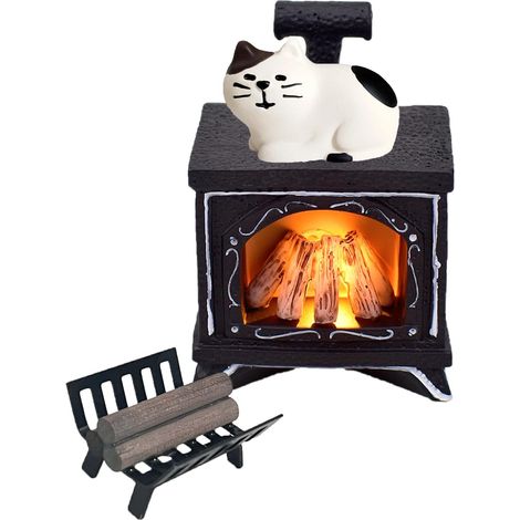 3PCS Accessoires Lutin Farceur De Noel, DéCoration De NoëL Figurine Lumineuse Miniature CheminéE LED, Creche De Noel Lumineuse CrèChe De Feu De Camp, Village De Noel Miniature Chaud De Cat (1/5)