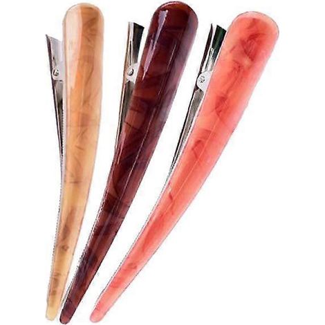 Set aus 3 Haarspangen in Form großer Entenzähne für einen schicken und eleganten Stil. (1/2)