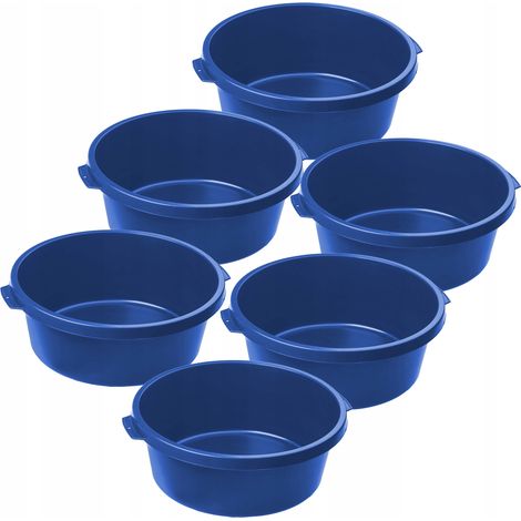 KADAX Schale aus Kunststoff, runder Schüssel, Putzeimer, Blau, 11 L, 6 Stück (1/5)