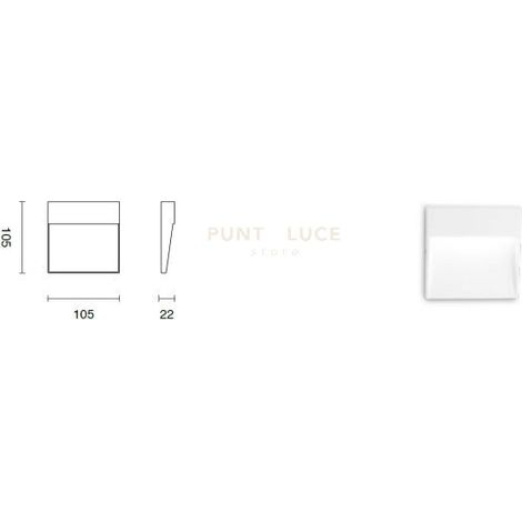 FREE SQUARE SEGNAPASSO DA ESTERNO 4000K 180LM 3W IP54 BIANCO