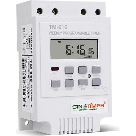 Minuterie de relais TM616W-2 30A 220V, montage sur rail DIN (1/5)