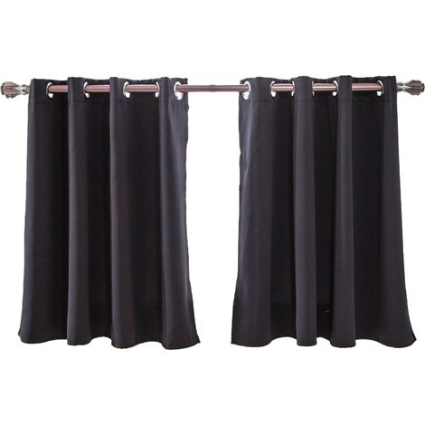 Rideaux Occultants - Thermiques - À Œillets - Pour Cuisine Café Boutique - 1 Paire (1/5)