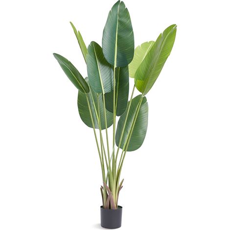 Arbre Artificiel 1524 mm Plante Artificielle PE Palmier Oiseau du Paradis Faux Arbre Vert avec Pot 152x128 mm Fausse Plante Décoration pour Maison Bureau Centres Commerciaux Intérieur Extérieur (1/5)