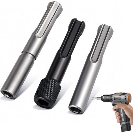 Adaptador de portabrocas SDS Plus de 3 piezas, convertidor de herramientas rápidas, adaptador de vástago hexagonal, adaptadores de mandril SDS, juego convertidor de portabrocas para taladro de impacto (1/5)
