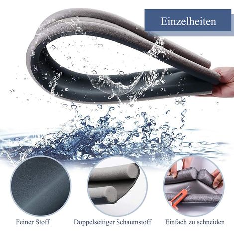 Paraspifferi per porta, 94 cm, con doppia guarnizione, antirumore, paraspifferi, grigio (1/4)