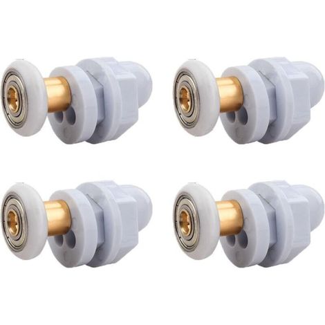 Roulettes Porte de Douche, 4 Pièces Roulette, pour Remplacement de Douche Coulissante Verre Porte Coureurs Rouleaux (19MM) (1/4)