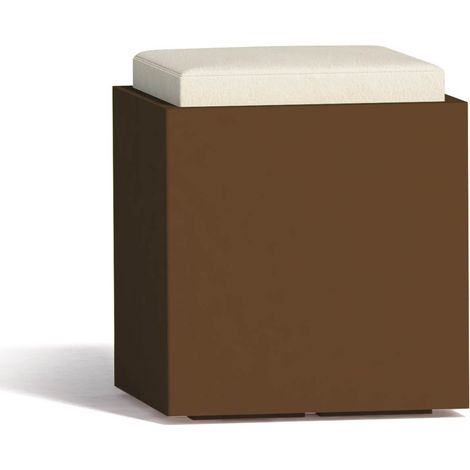 Pouf Comfy Carré Marron en Polymère Monacis - L 40 x P 40 x H 47,5 cm (1/3)