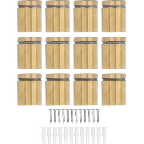 12 pièces vis d'entretoise en acier inoxydable support mural support publicitaire broche de fixation à ongles 25x30mm (1/5)
