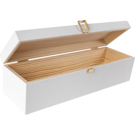 Creative Deco Scatola vino bianca in legno per 1 bottiglia (1/5)