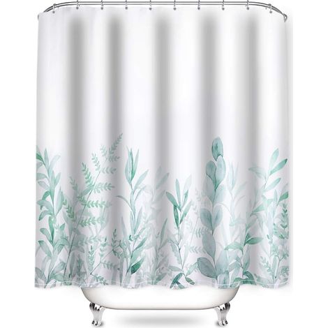 Rideau de douche avec crochets, anti-moisissure et lavable. (1/5)