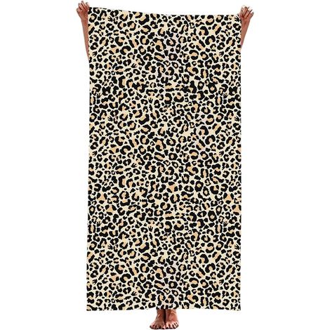 Telo mare con stampa leopardata. Accessori per bagno e cucina, hotel, spa, San Valentino, Festa della mamma, Matrimoni. 75x150 cm. (1/5)
