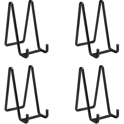 4X Supports de Plaque de 6 Pouces pour Affichage de Support de Cadre en Métal, Plaque Décorative, Livre, Chevalet Photo