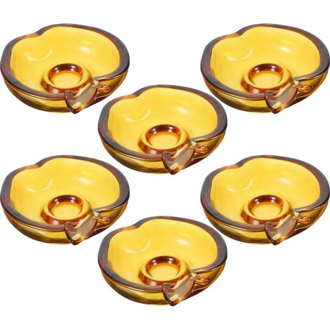 6pcs Assiettes Plates en Verre Transparent pour Sauces et Apéritifs, Légères et Résistantes, Maison Restaurants Couleur Aléatoire (1/5)