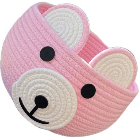 Panier en corde de coton vert et robuste, pour chambre-Rose