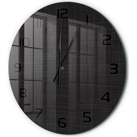 Horloge Murale Ronde Décoration Maison Classique Verre Trempé Silencieuse Texture de lin fi 60 cm (1/5)
