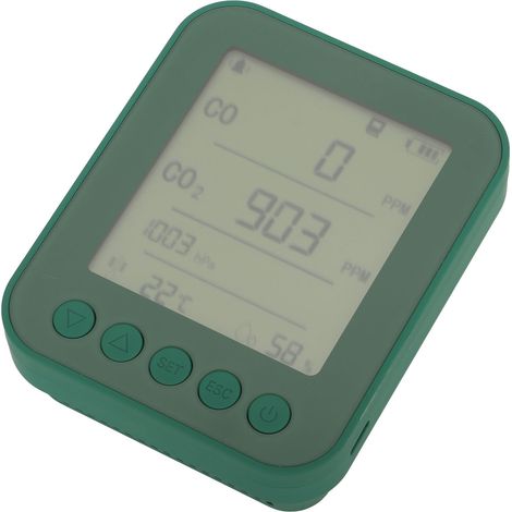 Moniteur de qualité de l'air multifonctionnel CO2, température, pression, humidité, boîtier ABS, alarme, pour voiture 5V (1/5)