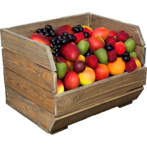 Küchenregal Olaf 40x33x30 cm in palisander Gemüsekiste Obsthorde Gemüsekorb Obstschale Holzkiste Obstkiste (1/5)