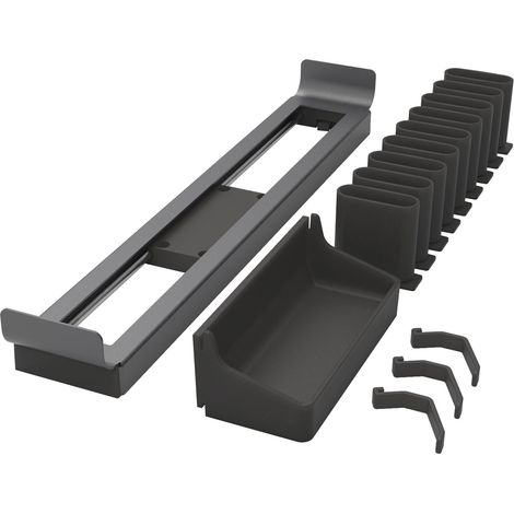 Kesseböhmer Conero Krawattenhalter für Kleiderschrank & Gürtelhalter mit Schmuckschale für die Schranktür ausziehbar, schwarz (1/5)