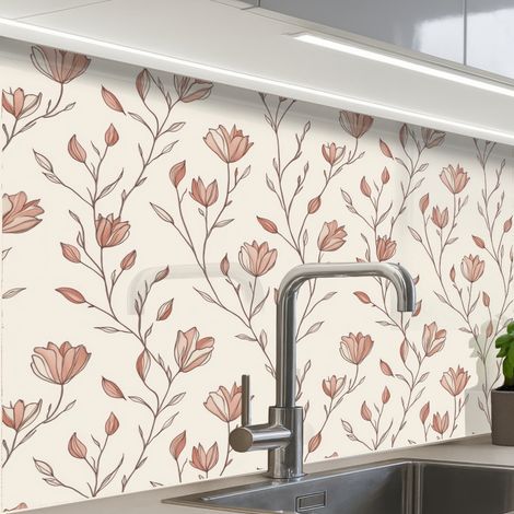 REVETEMENT MURAL DE CUISINE, CRÉDENCE DE CUISINE Motif - Classique - Rose 80x60 cm (1/5)