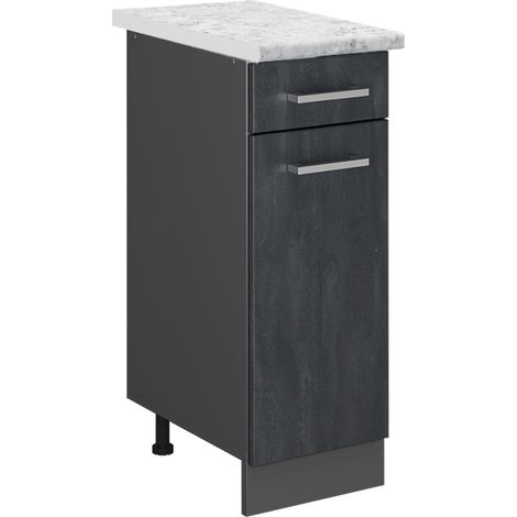 Meuble cuisine R-Line, Béton noir, 30cm PT Marbre, Vicco