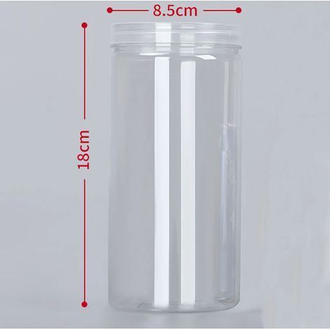 (U-960ml)1 bouteille d'emballage en plastique PET transparente vide avec fermeture hermétique, type seau circulaire, bocal à biscuits, boîte de conservation alimentaire scellée, récipient de stockage (1/5)