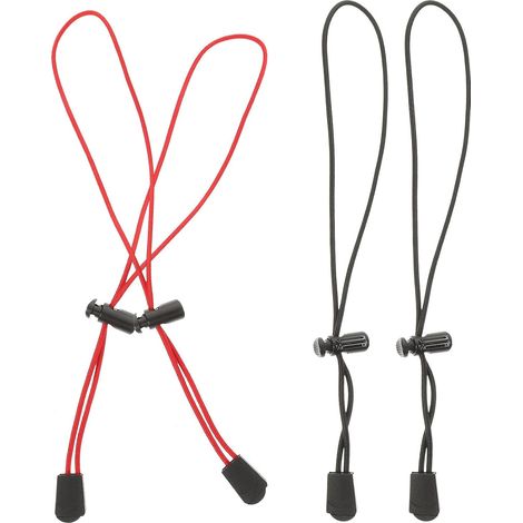 4pcs Corde Élastique Réglable pour Rangement de Voyage, Sangles D'attache Multifonctionnelles en Oxford Élastique Noir et Rouge pour Camping et Randonnée (1/5)