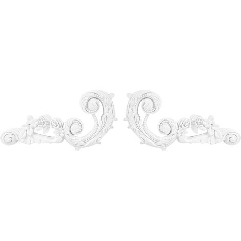 1 Set Ornamente - Stuck aus PU, stoßfest & hart - Dekoration Grand Decor - große Auswahl (W867L+R, W867L+R) (1/2)