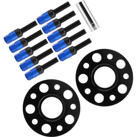 Kit d'élargisseurs de voie centrés moyeu 15mm pour A4/A6/A7/A8/Q5/RS5, entretoises de roue bleues pour modification et remplacement (1/5)