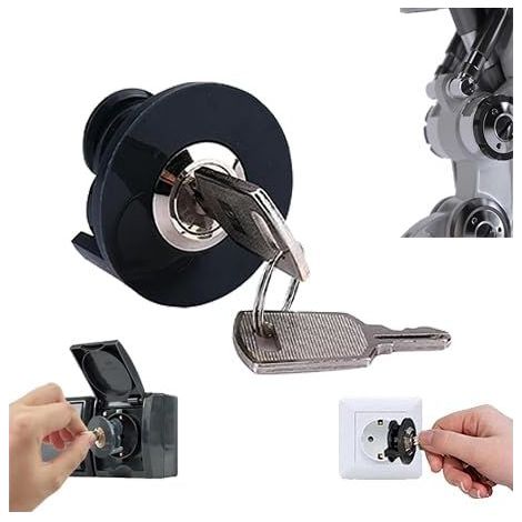 1 serrure de prise, prise verrouillable, protection pour prise, prise de sécurité enfant, protection de prise de courant, sécurité enfant, largement utilisé à l'intérieur et à l'extérieur (1/5)
