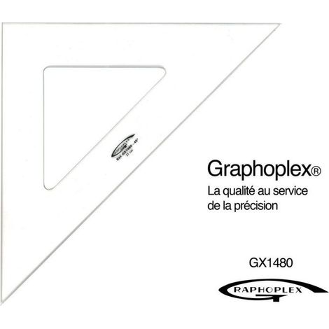 Graphoplex - Equerre 45° 3 bords anti-taches 37 cm